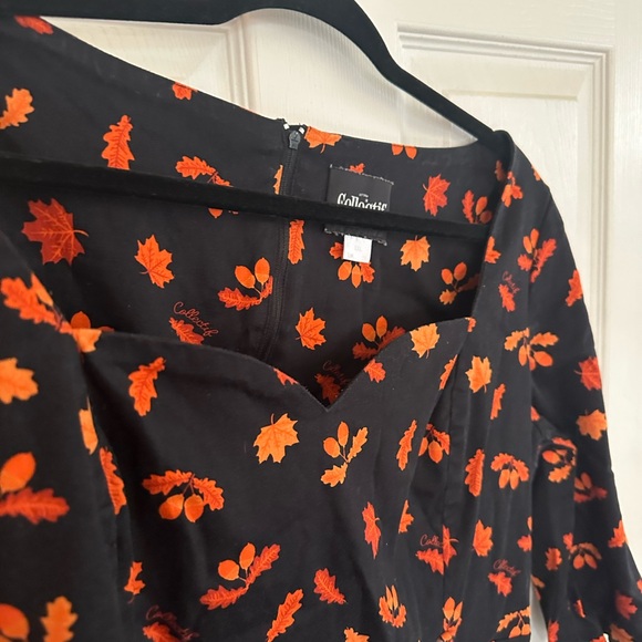 ELIANA COLLECTIF RETRO 50S ACORN PRINT SWING DRESS - Uk - Fall / Autumn theme - Picture 5 of 13